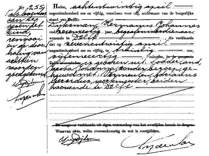 19560428 geb akte 255 kind ll AG Vermeulen - JJ Sodderland